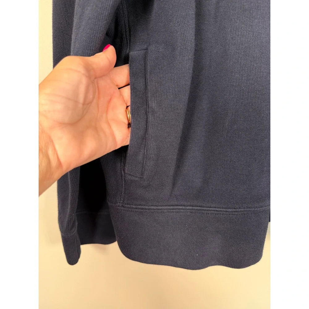 Polo Ralph Lauren Mens XL Navy Blue Full Zip Cotton Knit Mock Neck Sweater Pony